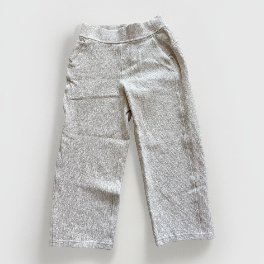 Lululemon Pants Women's 6 Ivory Ribbed Straight Leg Super High Rise Crop Yoga